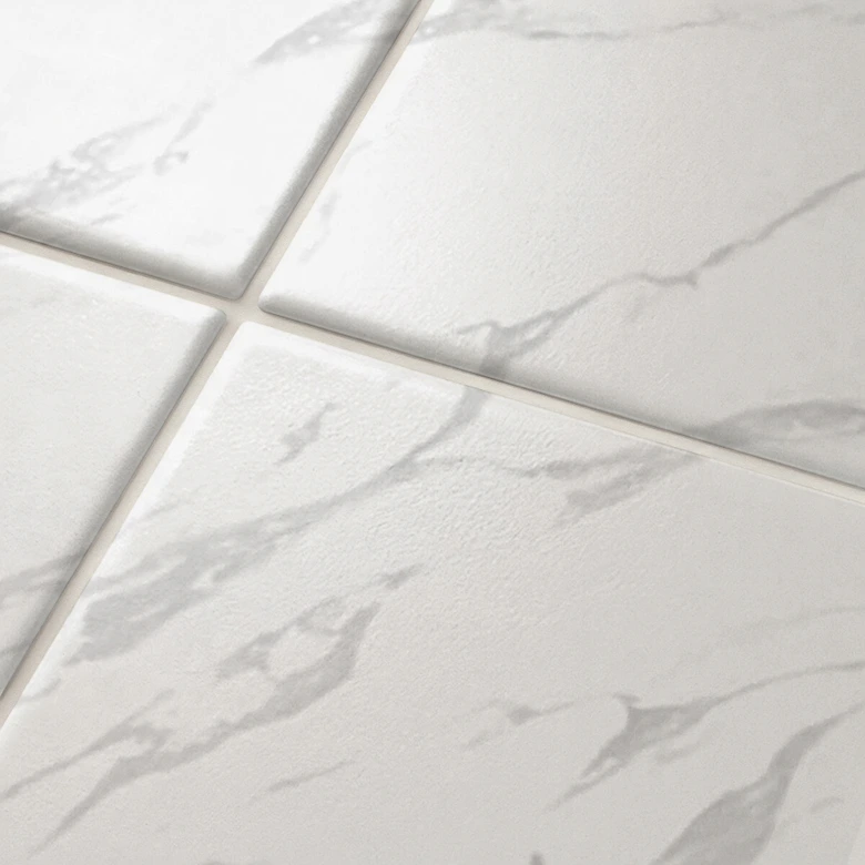 Tile stickers marble look, white-grey - Furniture foil, kitchen splashback, bathroom foil 