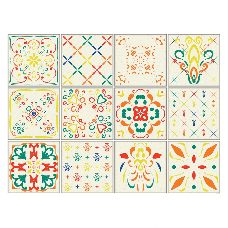 Sticker pour carrelage Villa tzigane - Set de 12 