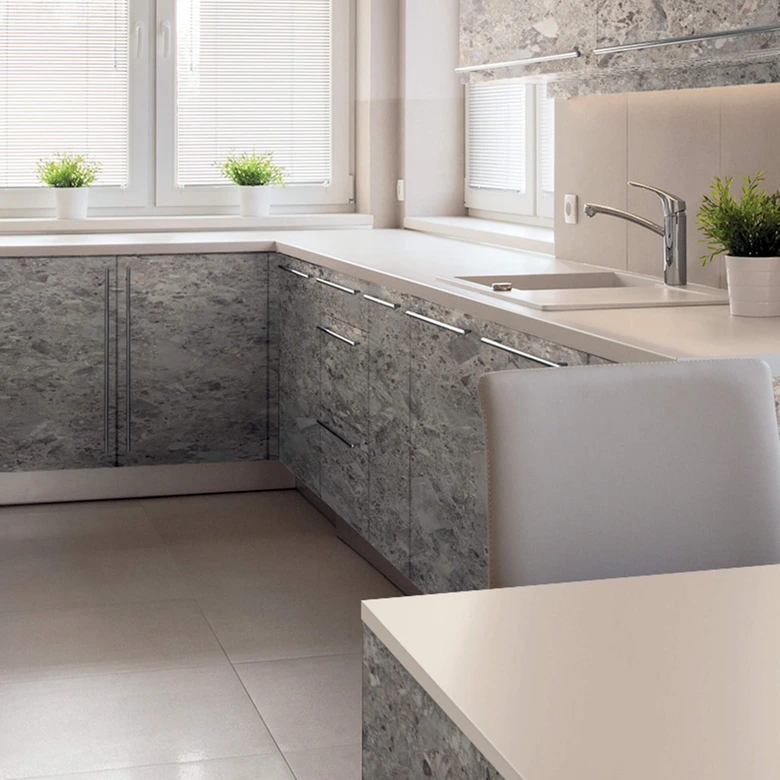 Self-adhesive film stone look, dark terrazzo - Furniture foil, kitchen splashback, bathroom foil, Tile sticker 