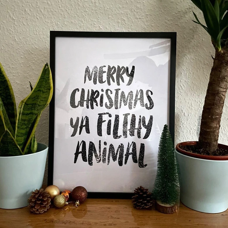 Póster Feliz Navidad animal asqueroso 