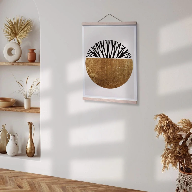 Plakat - Kubistika - Livets træ - Guld 