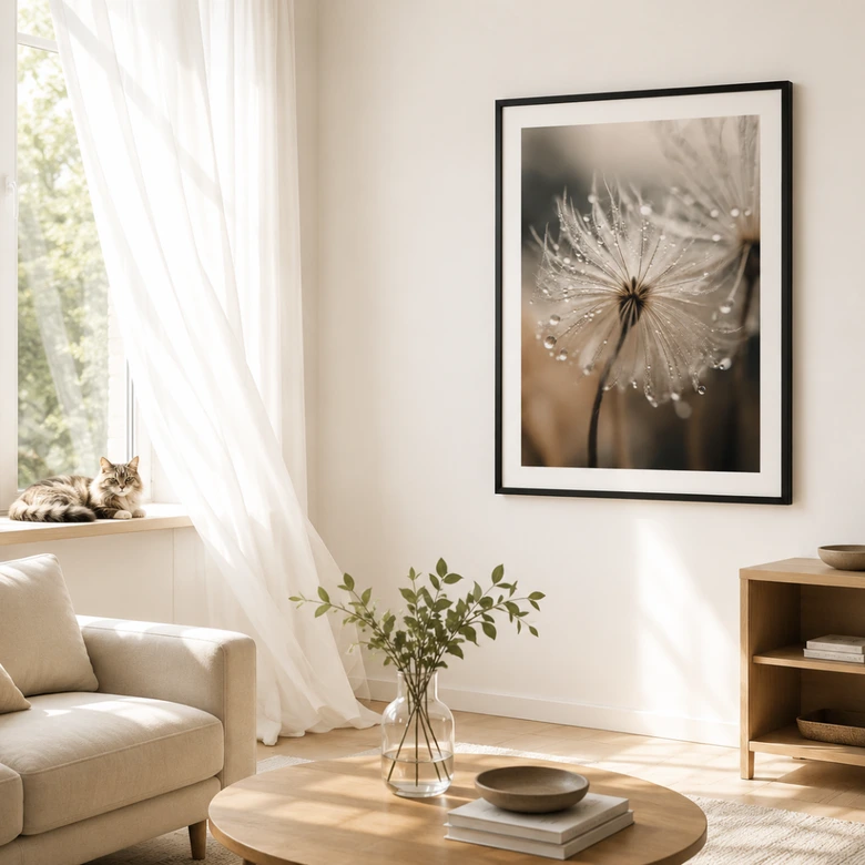 Poster Pusteblume in Morgentau - Treechild 