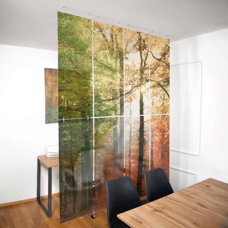 Raumteiler, Paravent, Sichtschutz hängend Goldener Herbst Wald 
