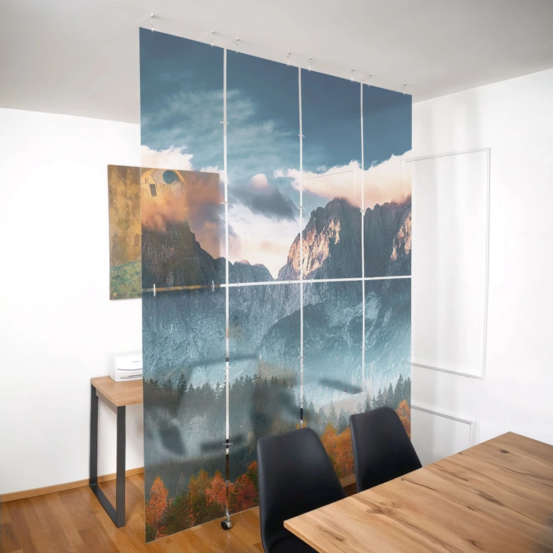 Raumteiler, Paravent, Sichtschutz hängend Herbstliche Landschaft am Gipfel Triglav 