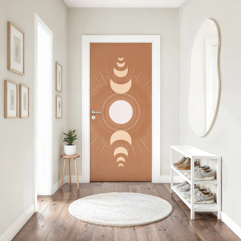 Door foil moon cycles sun and moon in harmony - KsanaKalpa - Self-adhesive door decoration 