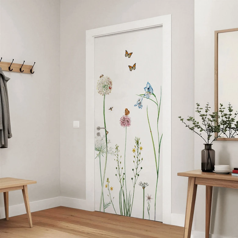 Butterfly meadow door film - Sir Edward - Self-adhesive door decoration 