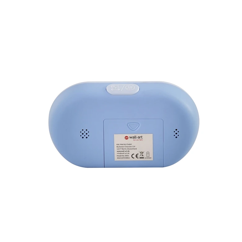 Kinderuhr Tischuhr mit Wecker und Timer-Funktion, Regenbogen blau, 16x9,5 cm 