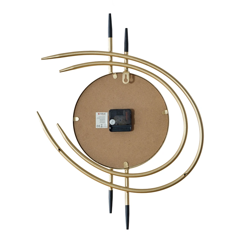Moderne Wanduhr in Metalloptik | Mid-Century/Art-Deco | gold, 41x54 cm 