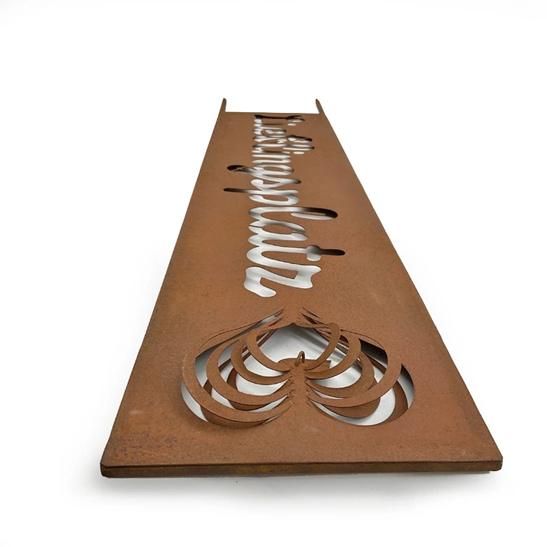 Lieblingsplatz Metallschild in Rostoptik - Gartenstecker 20x100 cm 