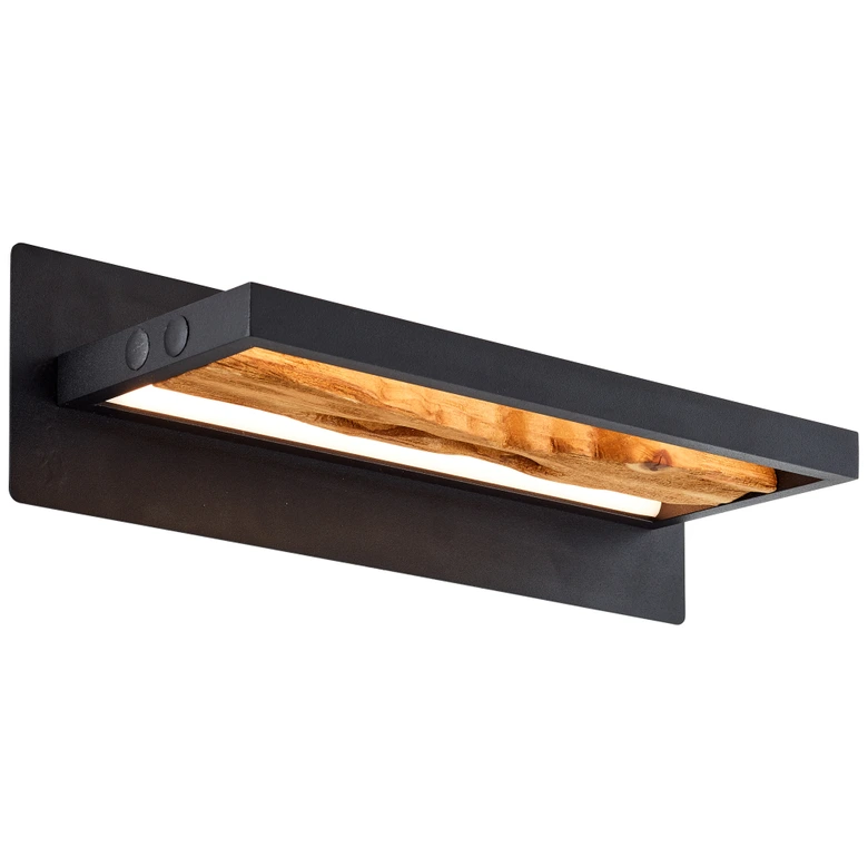 Wandleuchte Elea, braun, 35 x 15,1 cm, Holz Wandlampe 