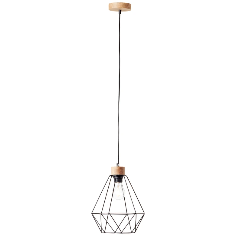 Pendelleuchte Fine, braun, 110 x 25 cm, Holz Pendellampe 
