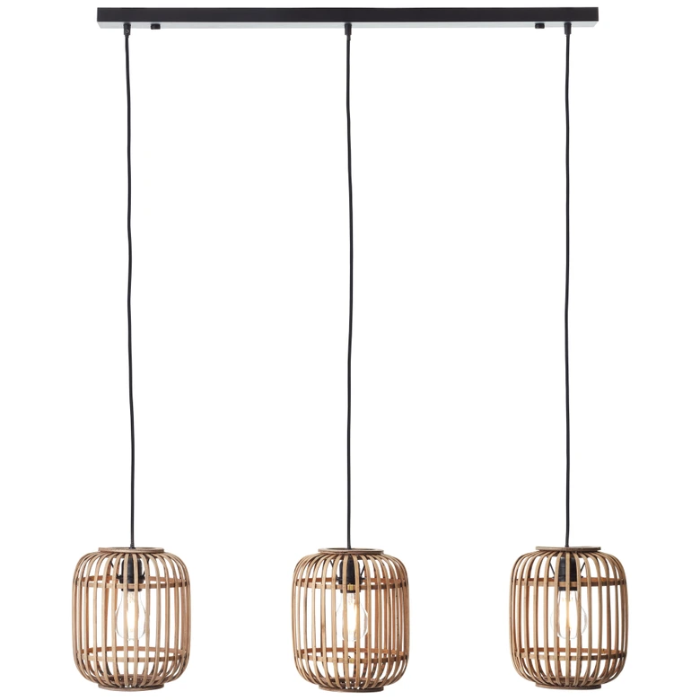 Pendelleuchte Willi, braun, 130 x 105 cm, Bambus Pendellampe, dimmbar 