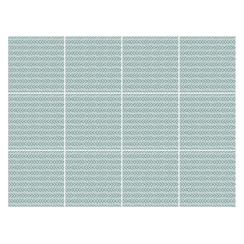 Tegelstickers Boho - blauwgroen, Set van 12 