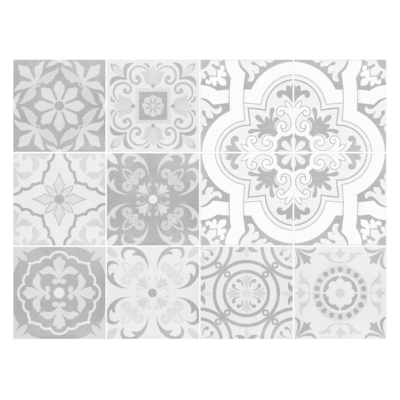 Tegelstickers Betonlook Ornamenten 01 (12 stuks) 