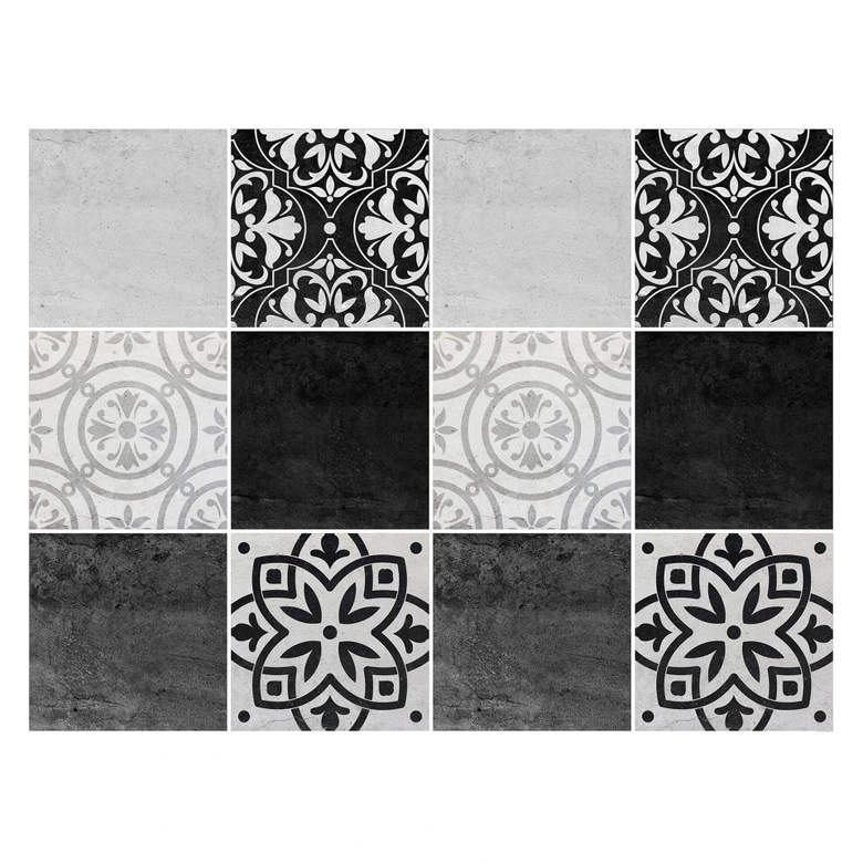 Adesivi piastrelle patchwork cemento - set da 12 