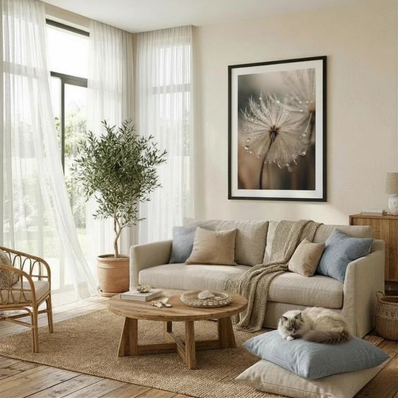 Poster Pusteblume in Morgentau - Treechild 
