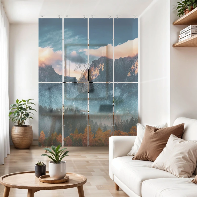 Raumteiler, Paravent, Sichtschutz hängend Herbstliche Landschaft am Gipfel Triglav 