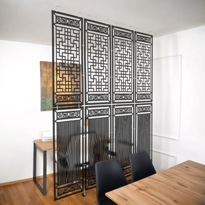 Séparation de pièce, paravent, paravent suspendu Séparation de pièce japonaise Shoji Design 