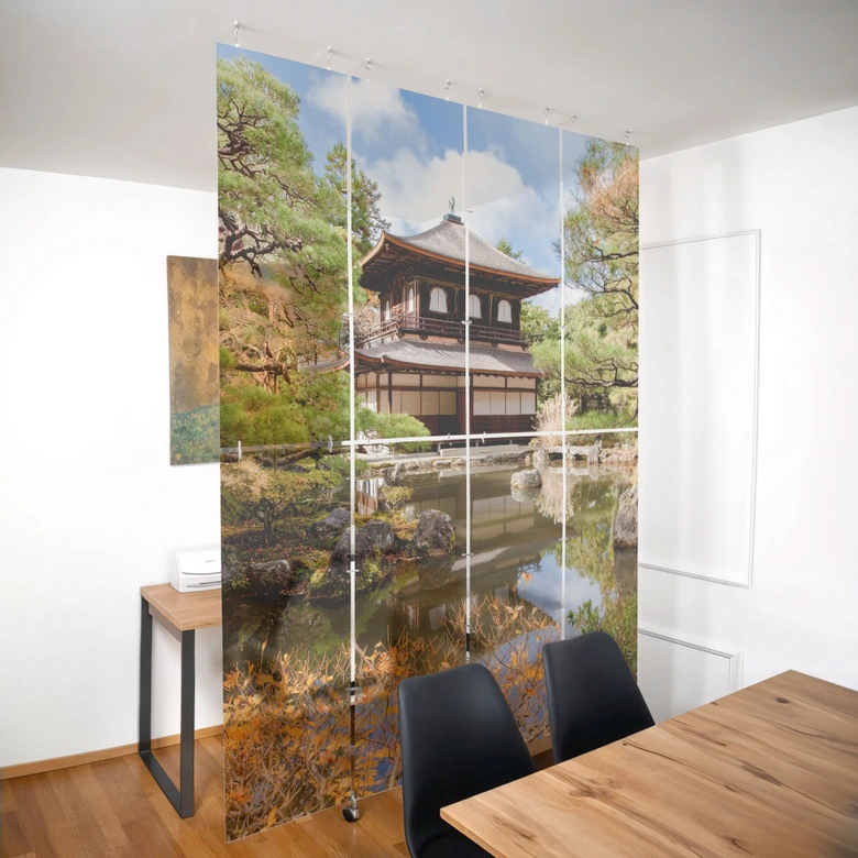 Divisorio per ambienti, schermo, schermo appeso per la privacy Tempio giapponese 