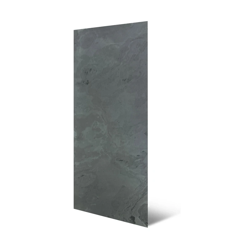 Echtstein - 3D Wandpaneel, Set aus 6 Natursteinplatten als luxuriöse Wandverkleidung - Schiefer Schwarz 