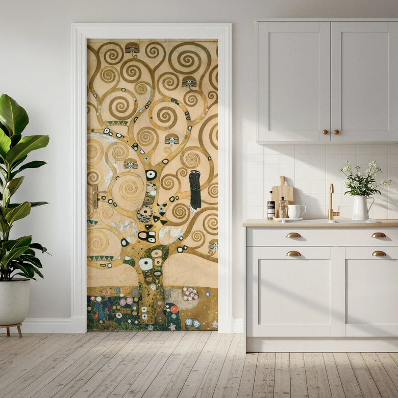 Türfolie Der Lebensbaum - Klimt - Selbstklebende Türdeko 