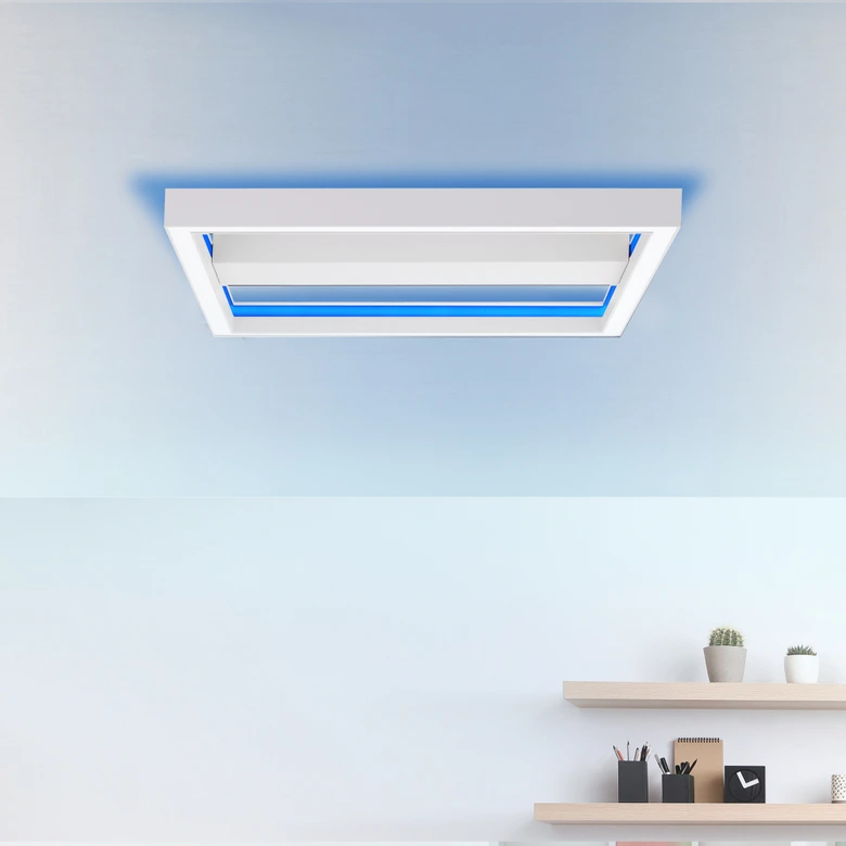 Wand- und Deckenleuchte Janis, weiß, 50 x 50 cm, Deckenlampe, dimmbar 