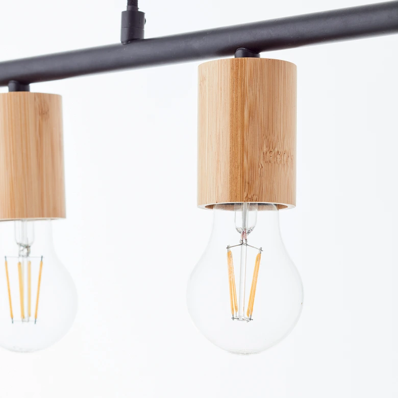 Pendelleuchte Karl, braun, 113 x 80 cm, Holz Pendel-lampe, dimmbar 