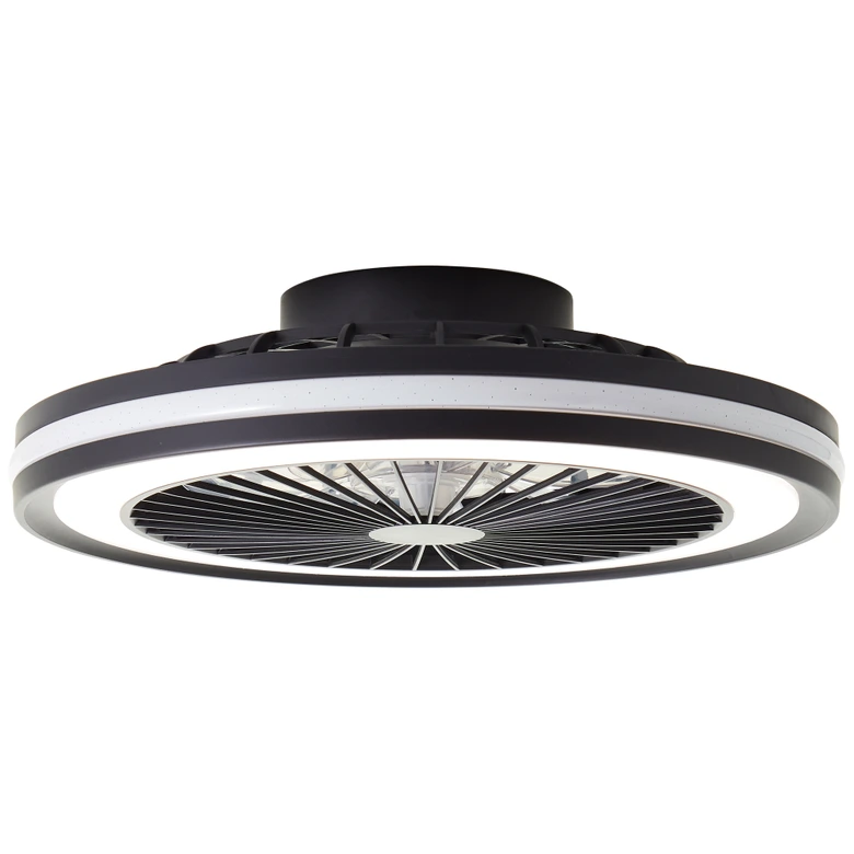 Deckenventilator mit LED-Licht Malea, schwarz, Deckenleuchte 