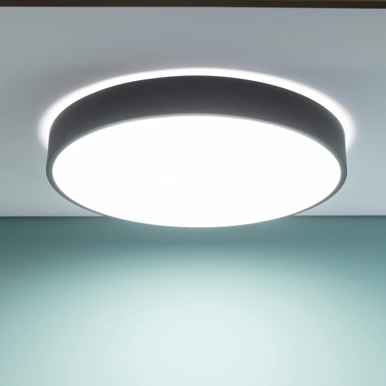 Deckenleuchte Niklas, schwarz, Ø 49 cm, Deckenlampe, dimmbar 