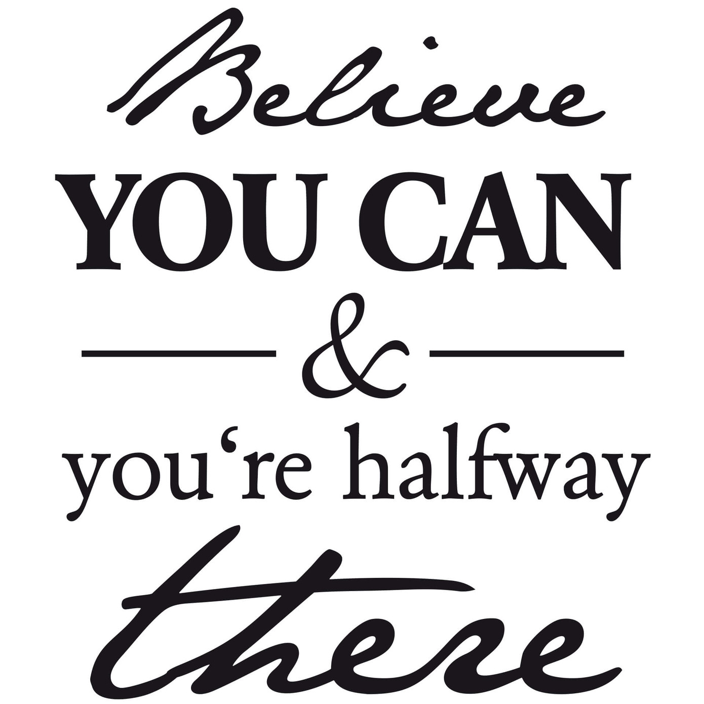 Wallsticker Believe you can... wallart.dk