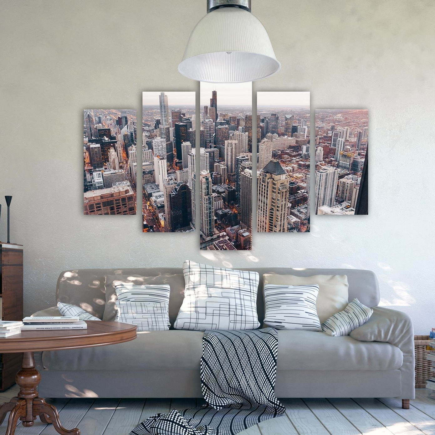 5 Piece Canvas Print, Chicago City Architecture
