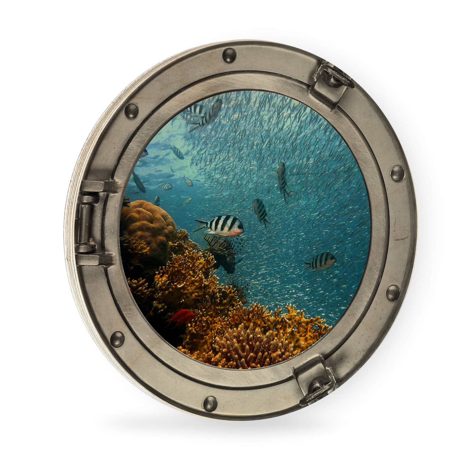 Wall Circle Wood 3D Optics Fish