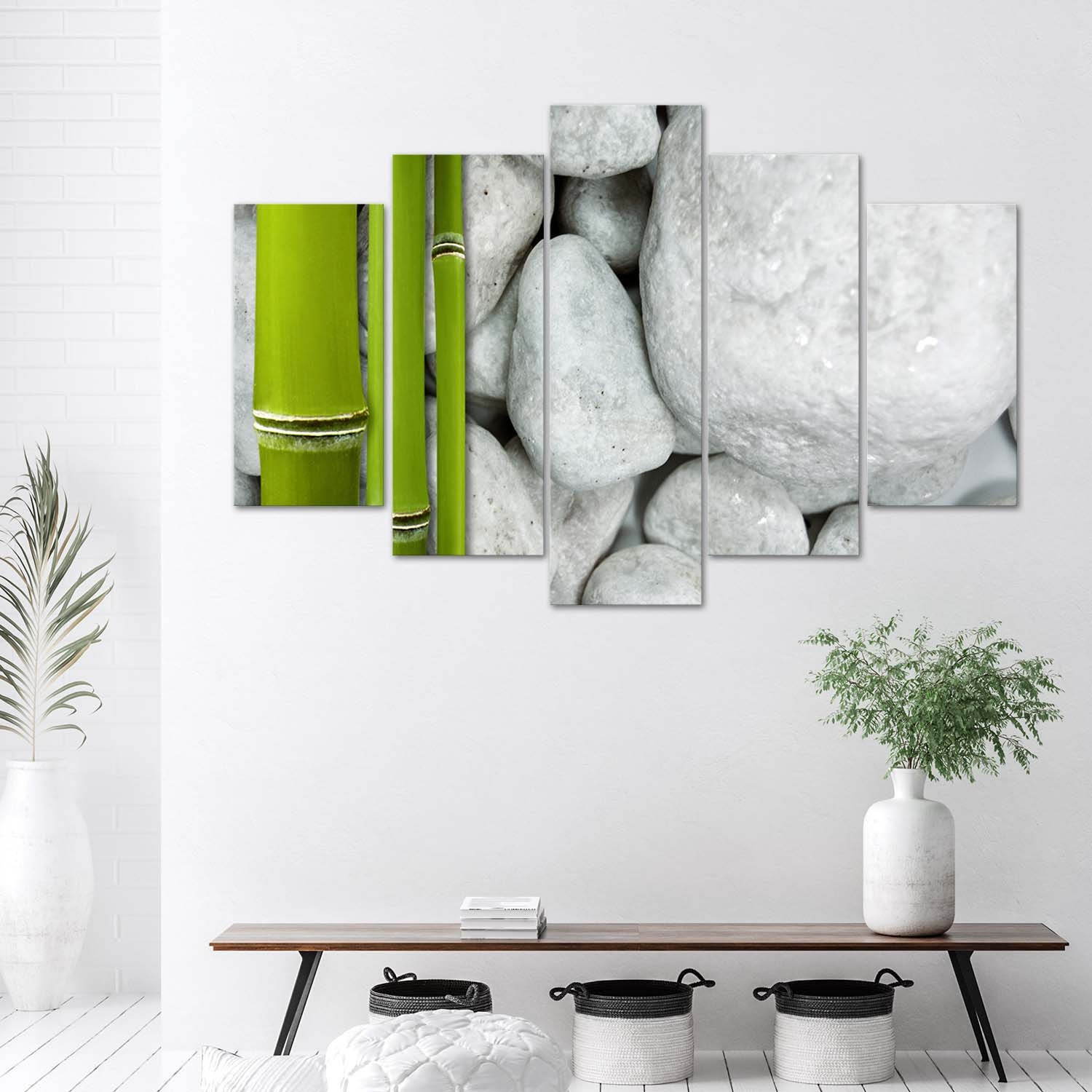 Sechars Leinwandbild-Set „Zen“ – Moderne Wanddekoration Mit Felsen & Stein-Motiv Für Wohnzimmer