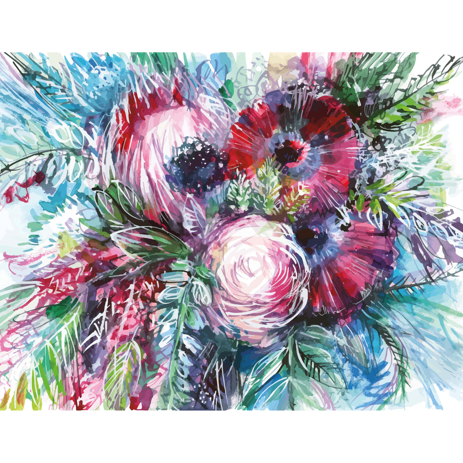 Fotobehang Flower Bouquet wallart.nl