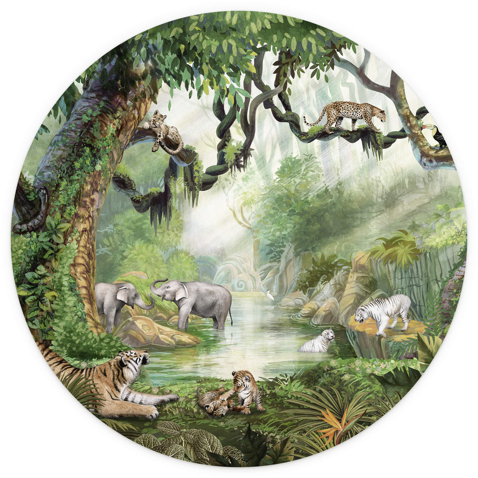 Behangcirkel Kikki Belle Jungle Cats wallart.nl