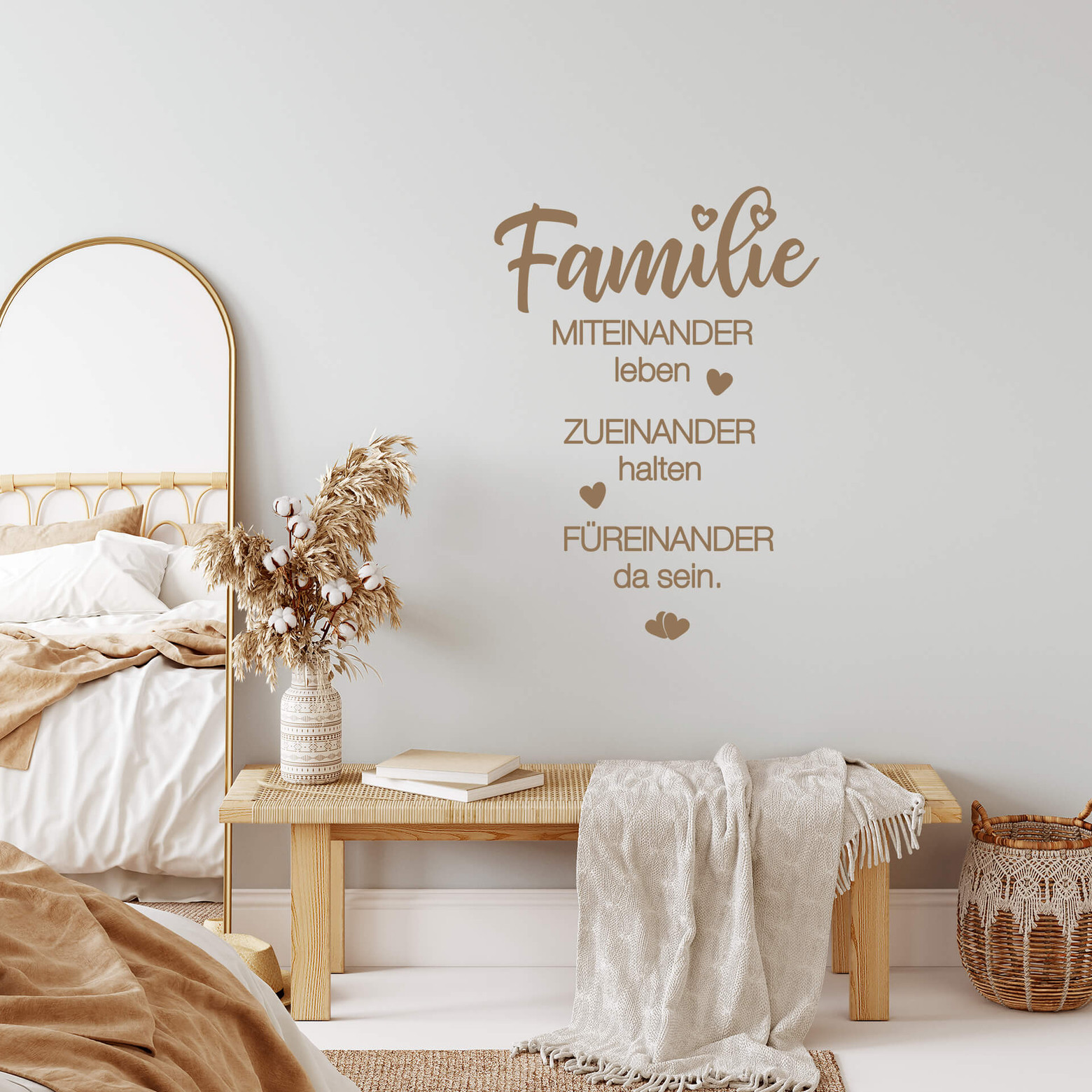 Wanddeko Wandtattoo Familie - 'Zusammen Haben Wir Alles' Spruch 12x42cm  Inspirierendes Zitat, image size:1560x1560