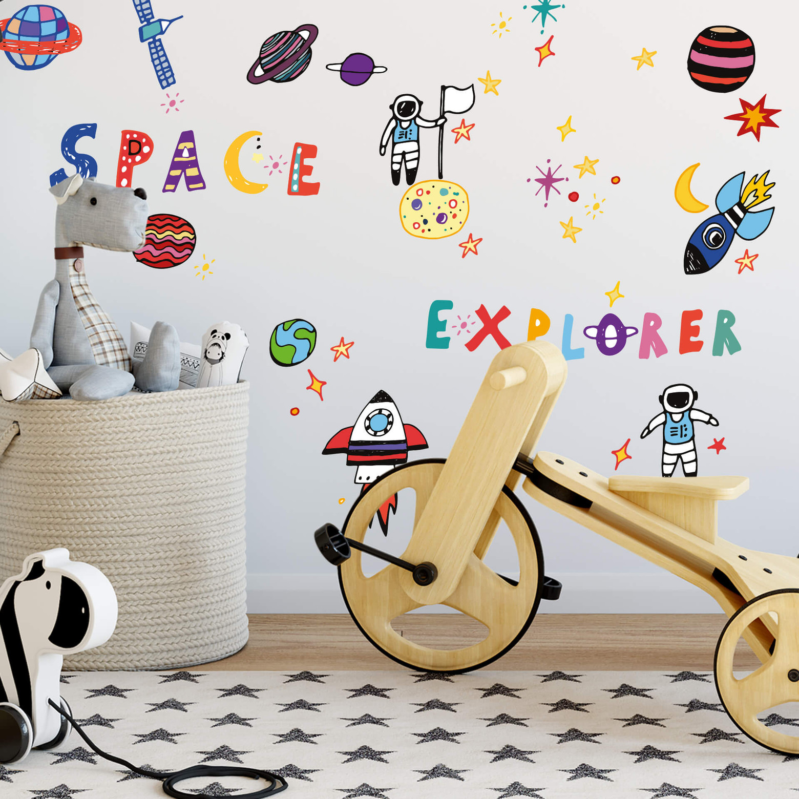 wandtattoo weltraum Wandtattoo Weltraum Astronauten Set | wall-art.de