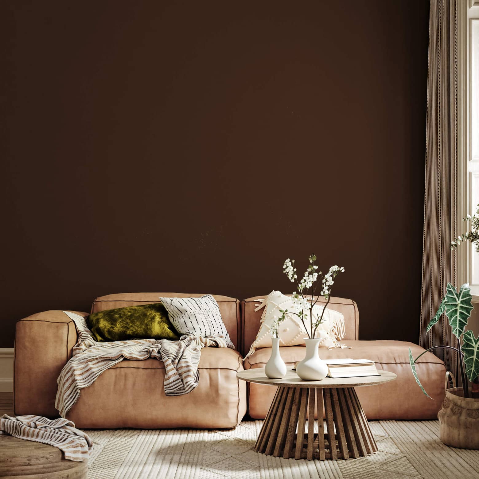 Braune Couch Wandfarbe