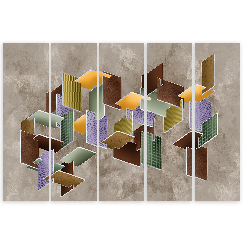 Lærred print 5 dele, 3D puslespil | wall-art.dk