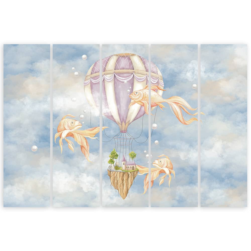 INFUNLY Heißluftballon-Wandschablonen Set - 8 Motive Zum Kreativen Gestalten