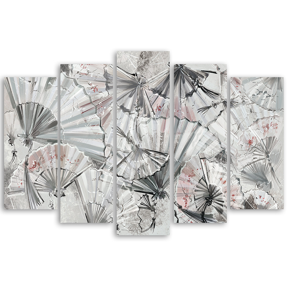 5 delt L rredstryk Japanske Vifter Wall art dk 5-delt-l-rredstryk-japanske-vifter-wall-art-dk