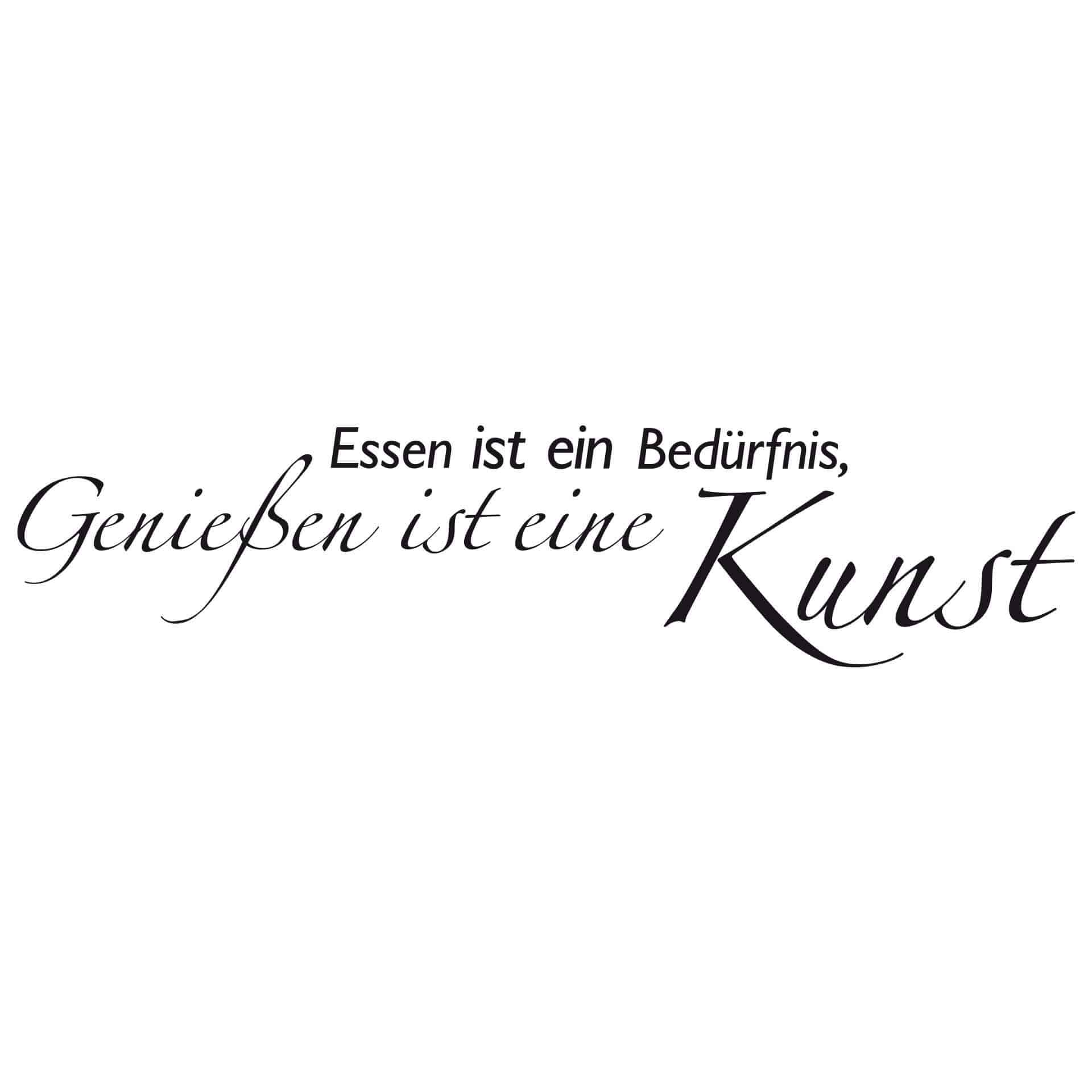 Wandtattoo Zitate über Essen und Trinken Wandtattoo Essen ist ein Bedürfnis - Genießen eine Kunst | wall-art.de