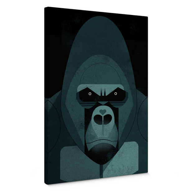 Pixxprint Gorilla Mangia Stampa Su Tela 120x80 Cm Artistica Murale