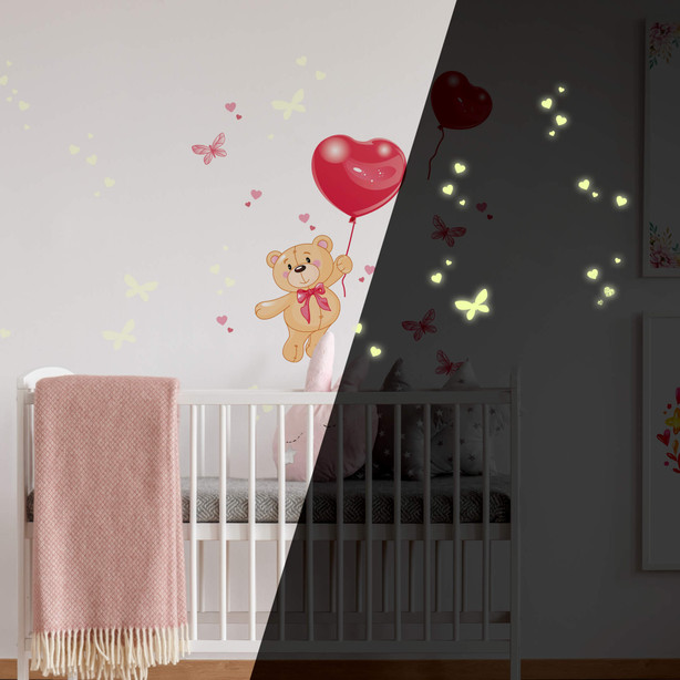 Adesivo Murale Luna Fosforescente 30x30 Cm | Glow In The Dark Per Camera Bambini | Fluorescente E Non Tossico