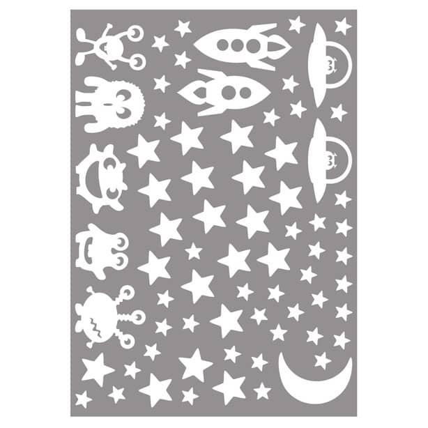 Ilka Parey Wandtattoo Leuchtsticker - Pinguine & Sterne Nachtleuchtend - Lichtschalter Deko