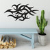 Wandtattoo 'Gekko Tribal', 120x50 Cm, Anthrazit - Selbstklebend & Rückstandslos Entfernbar