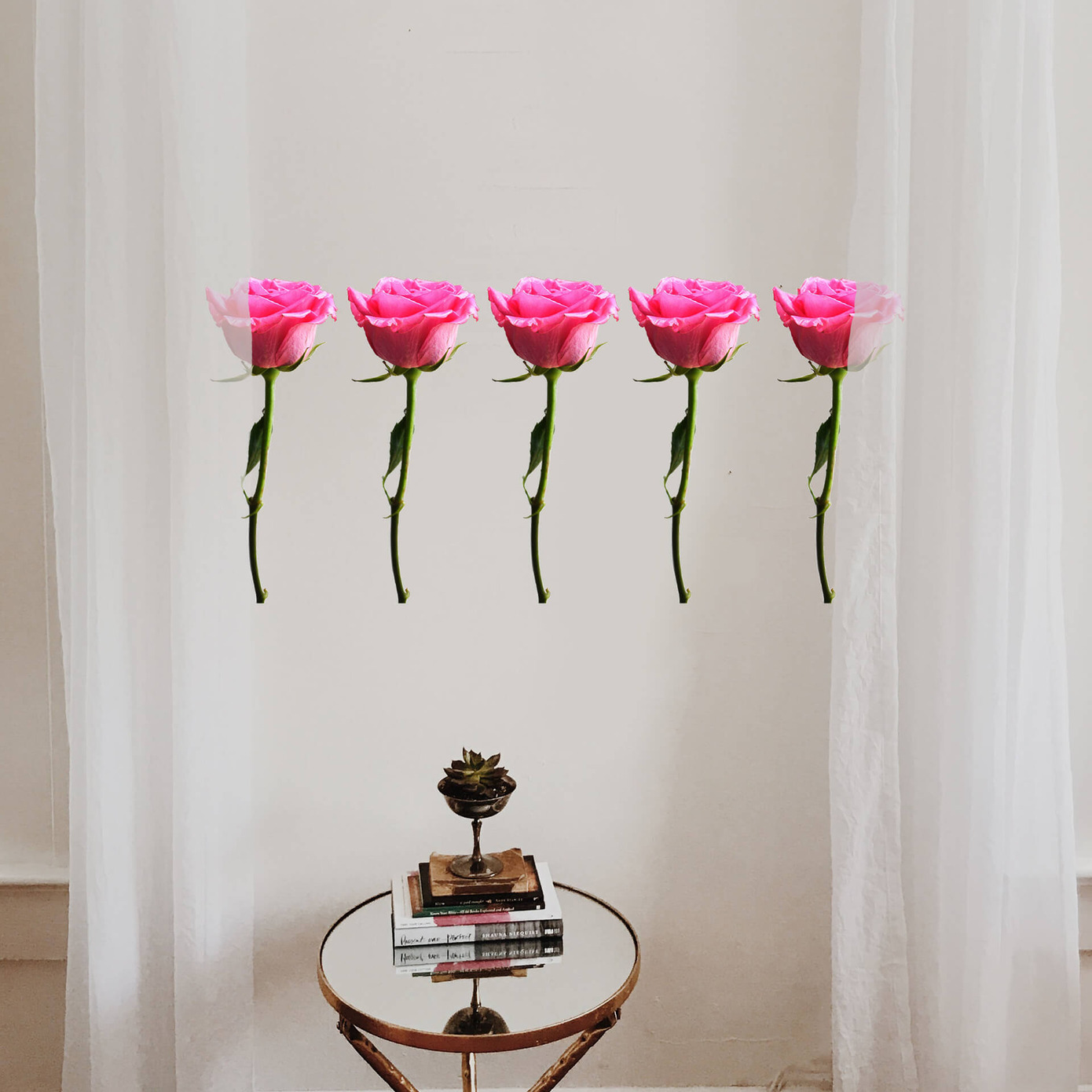 Wall border with roses