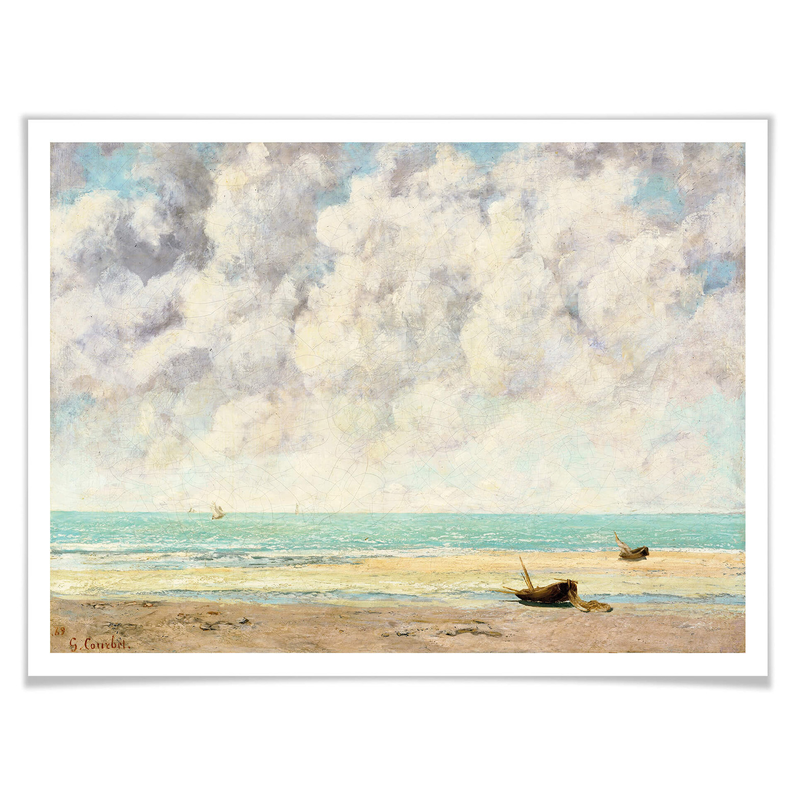 Tableau Toile Gustave Courbet - La Mer, Prêt à Accrocher, Plusieurs Tailles Et Couleurs