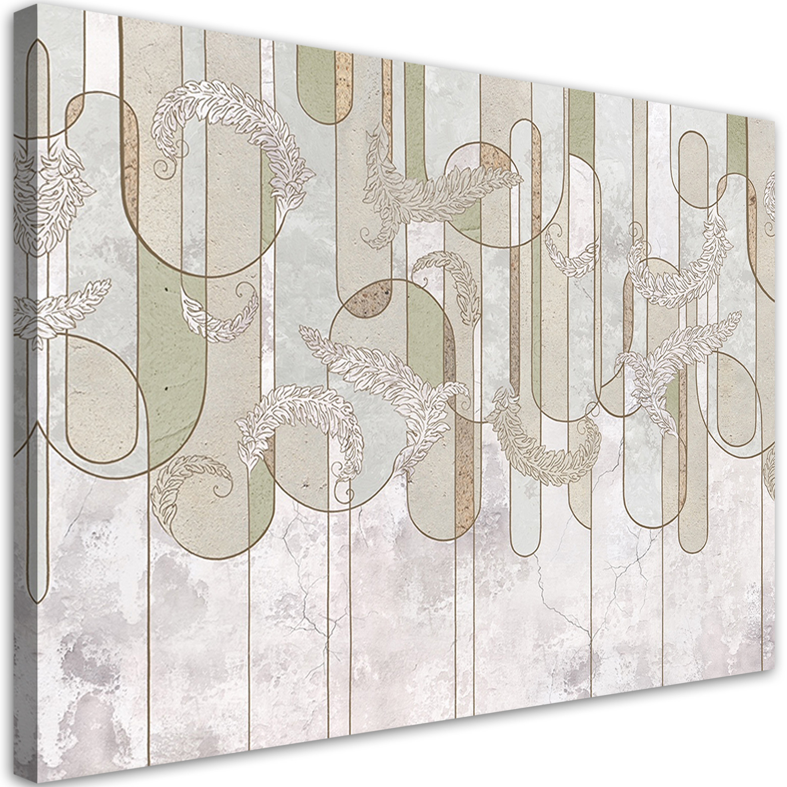 Tableau Abstrait Beige Toile – Déco Murale Scandinave Bohème – Sans Cadre – T10281