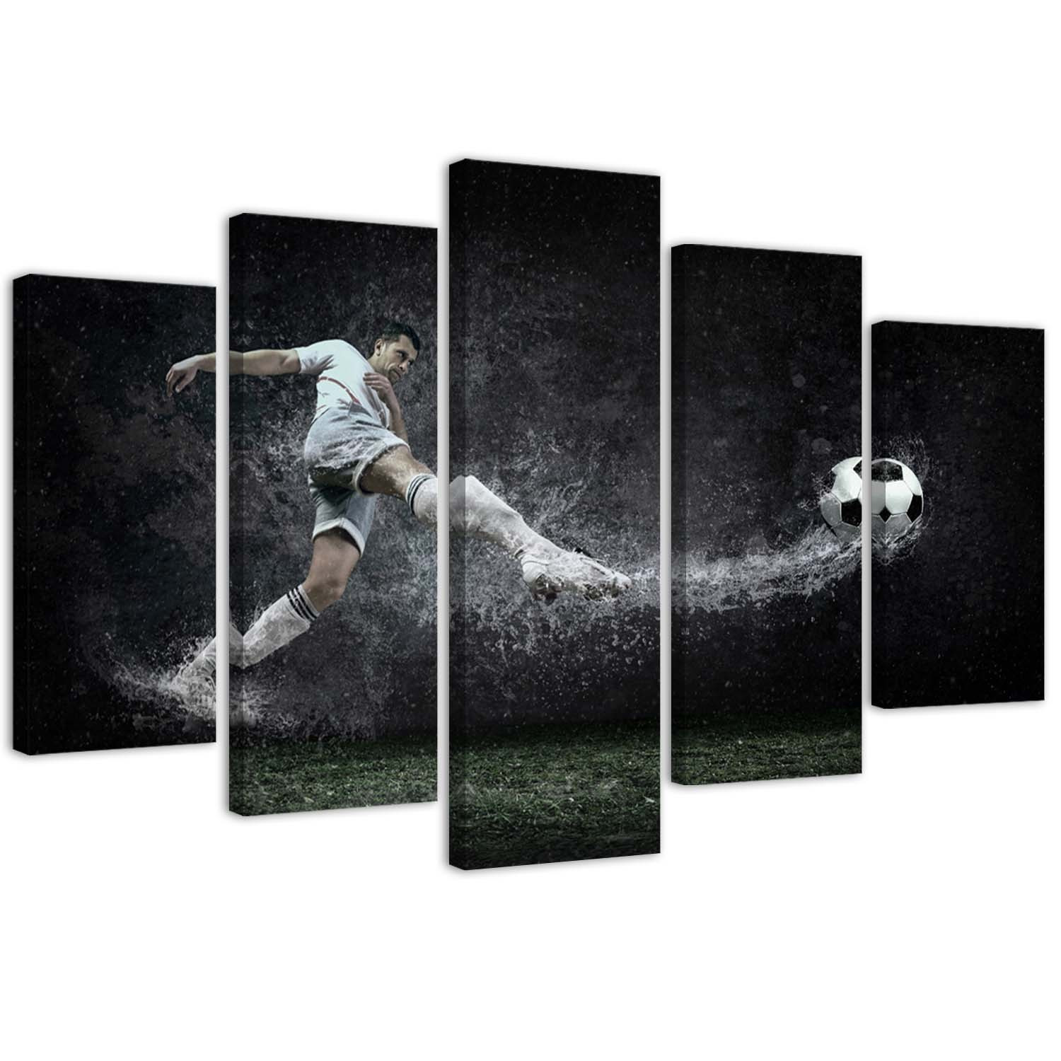 Canvas Print 5 Stuks, Voetbal Sport Stadion wallart.nl